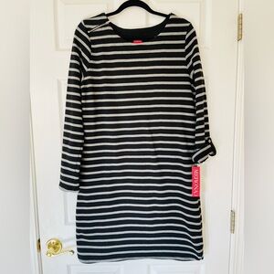 Merona Black and Gray Striped Top